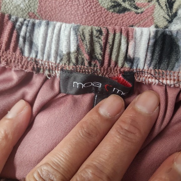 MOA MOA Mauve Floral Blouse M Off Shoulder 3/4 Sleeve Tunic Top Lined‎ - Picture 12 of 14